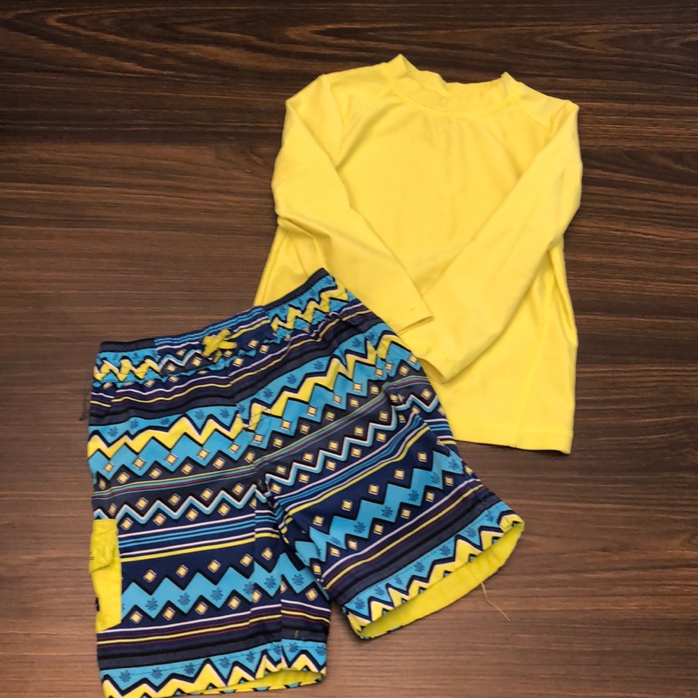 Swim trunks with swim shirt